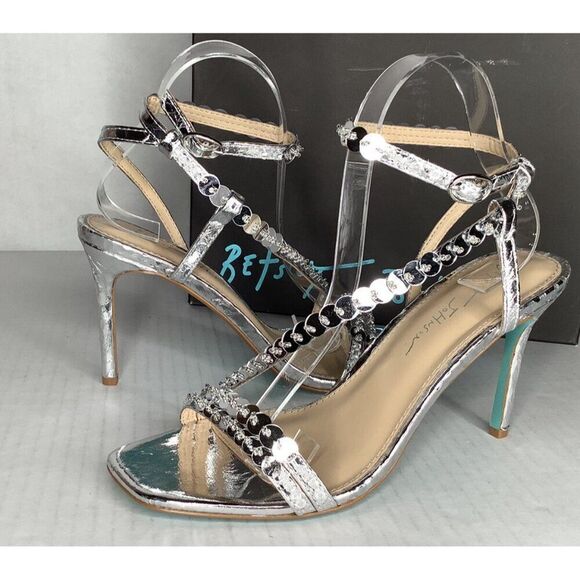 Blue By Betsey Johnson Asher Women's 8.5 silver heels - Picture 3 of 8